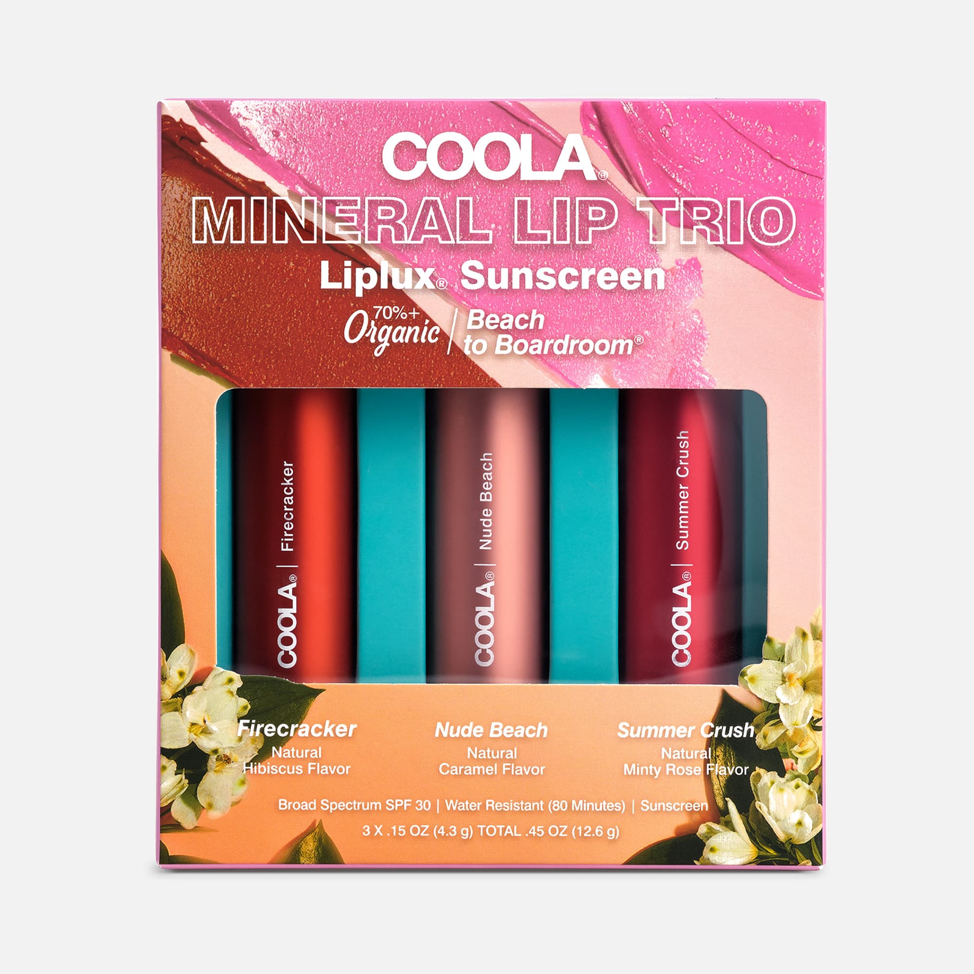 COOLA From Beach To Boardroom Tinted Mineral Liplux Trio, SPF 30